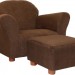 Fantasy Furniture Roundy Chair with Microsuede Ottoman, Brown